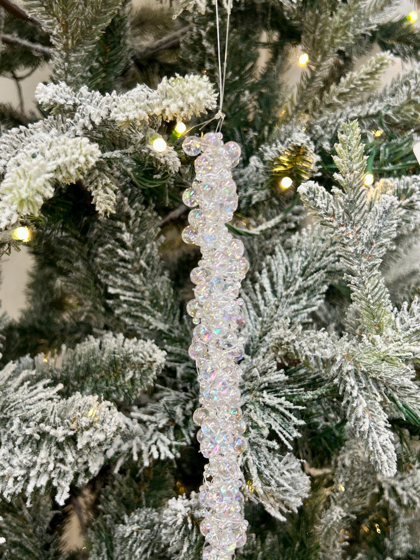 20 Inch Beaded Iridescent Icicle Ornament