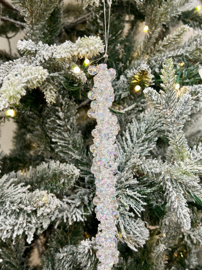 20 Inch Beaded Iridescent Icicle Ornament