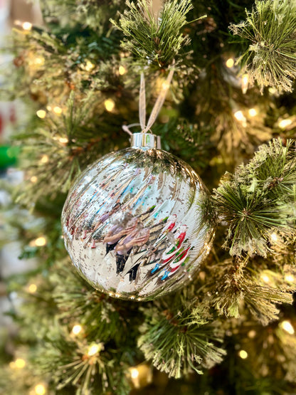 6 Inch Ball Ornament Silver