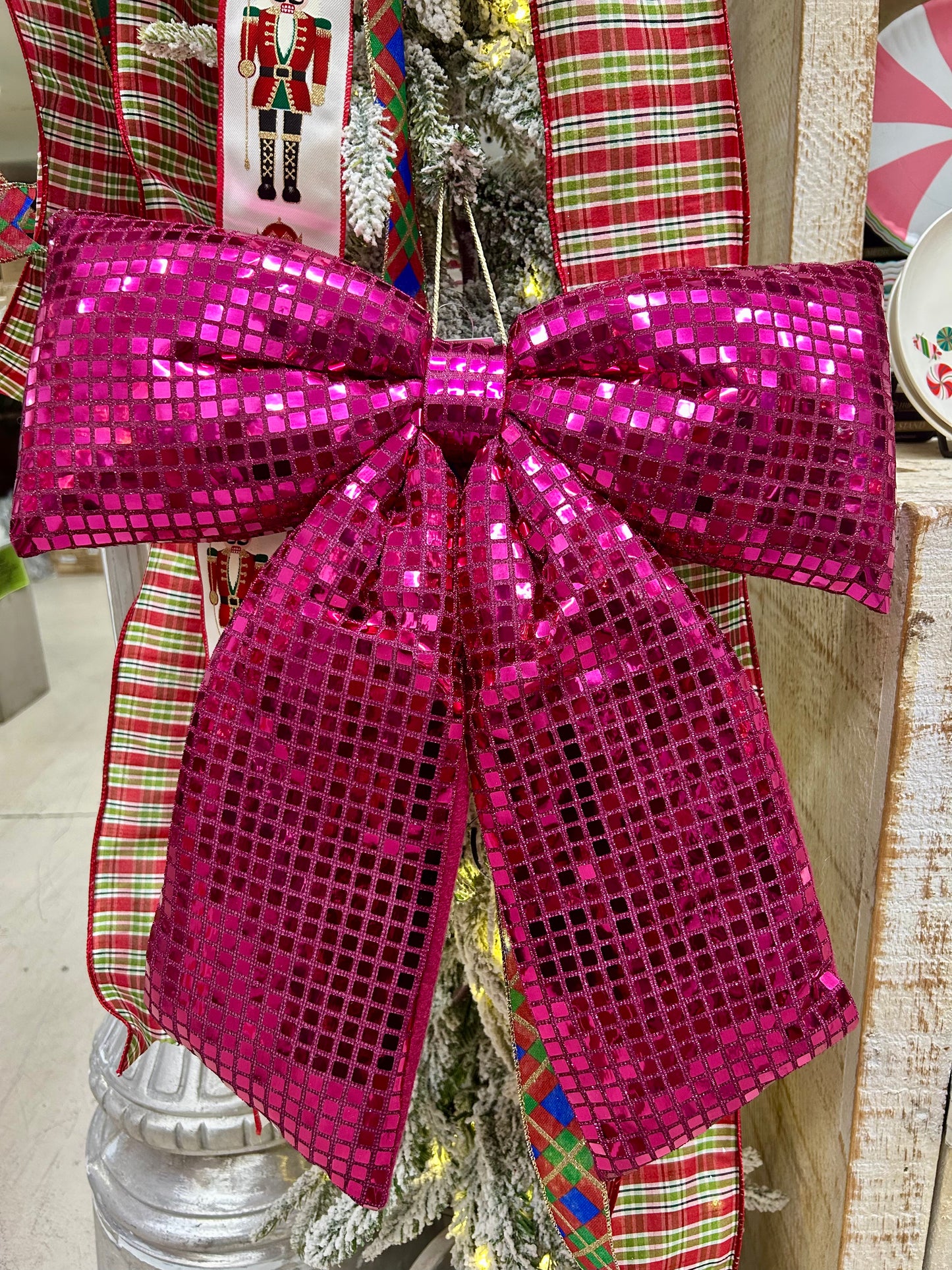 18 Inch Fuchsia Bow Ornament