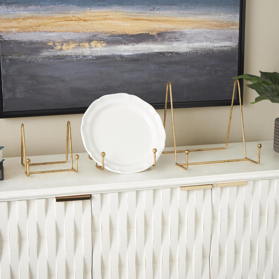 Gold Metal Wide Triangle Display Easel Three Sizes