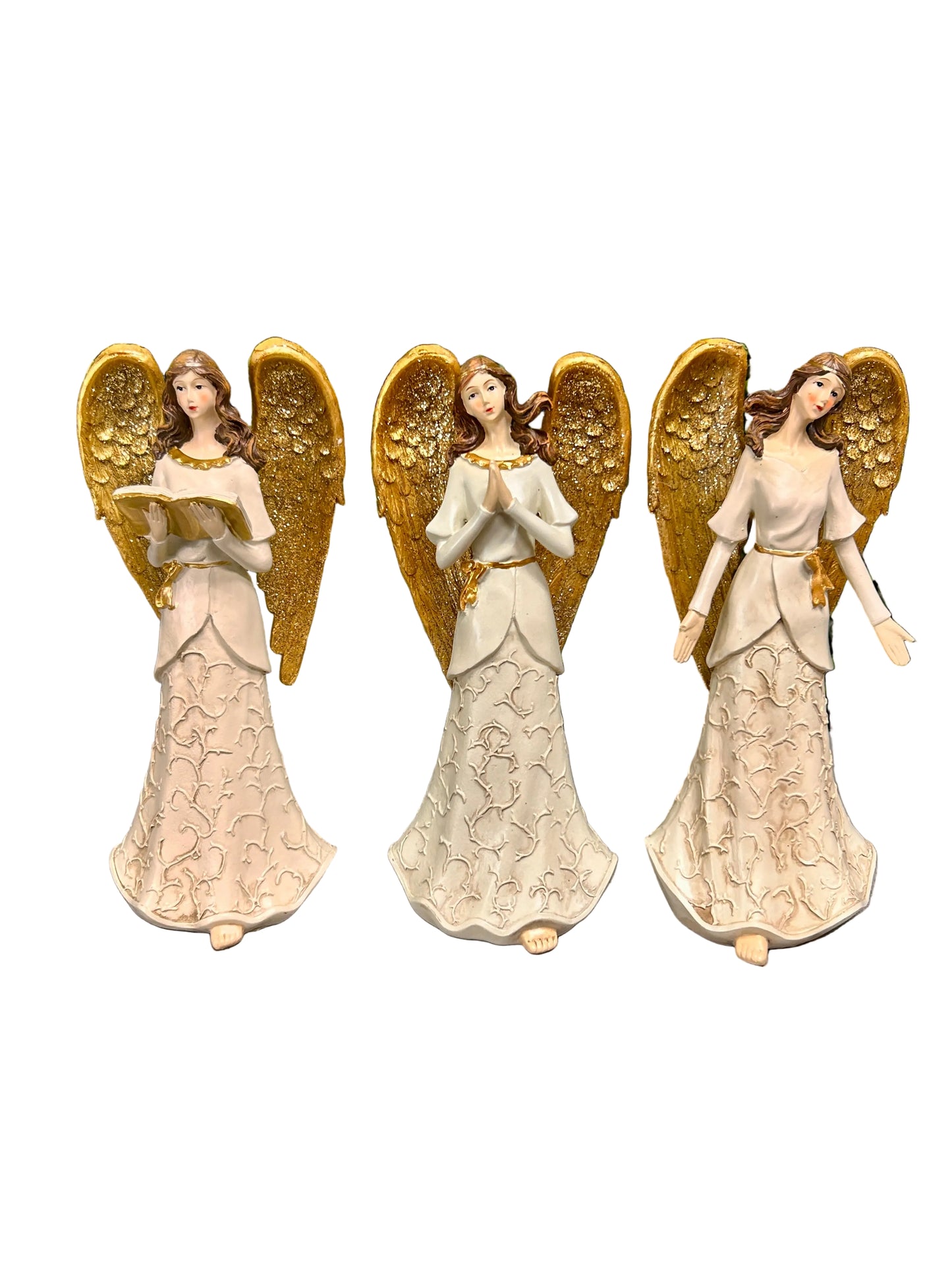 10 Inch Standing Resin Angels Three Assorted