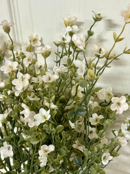 19.5 Inch Cream Wax Flower Bush
