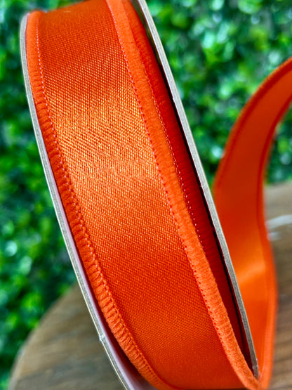 7/8 Inch By 10 Yard Orange Satin Fused Ribbon