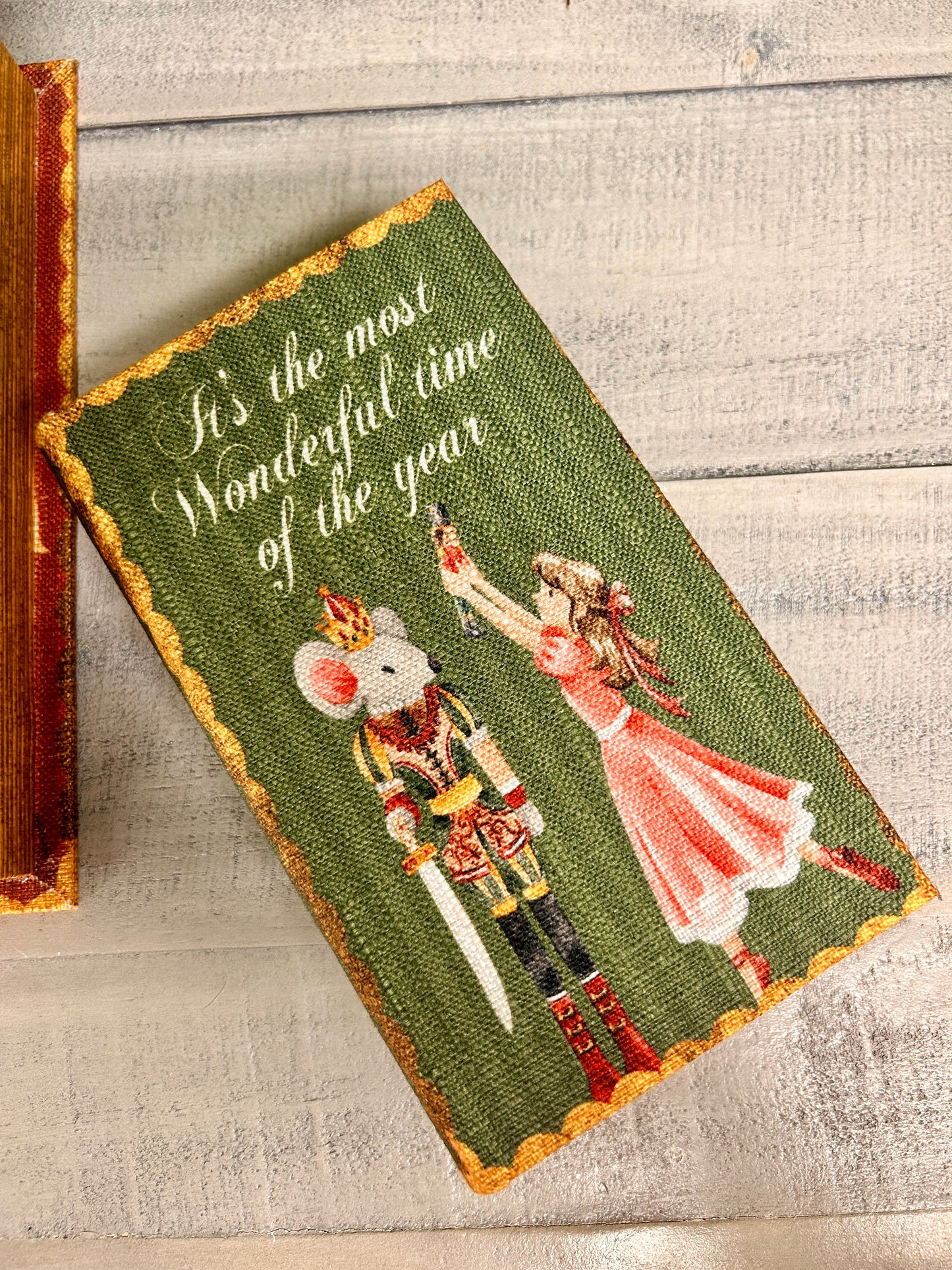 Set Of Two Nutcracker Book Decor