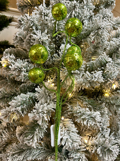 18 Inch Lime Green Glitter Ball Spray