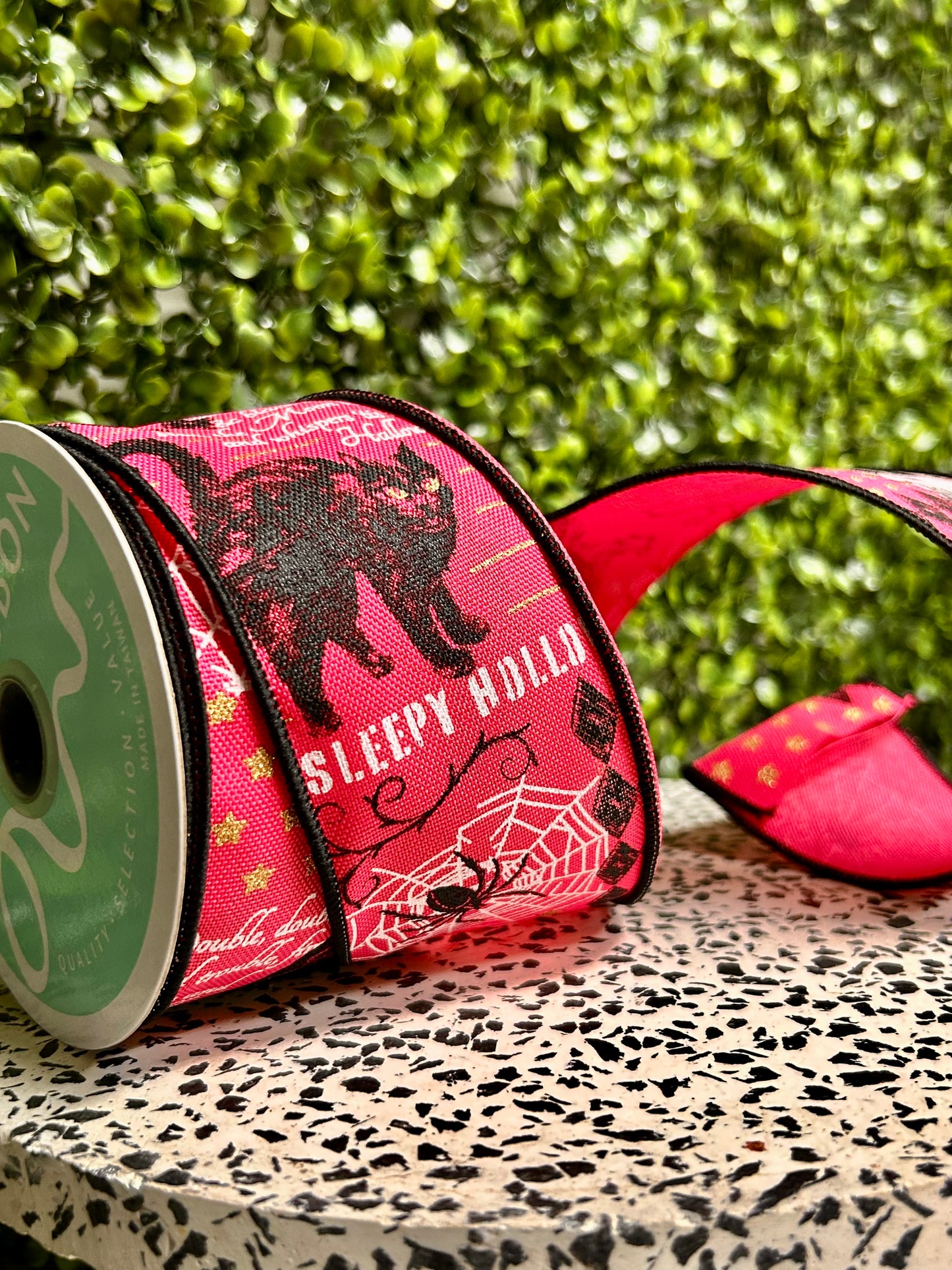 2.5 Inch By 10 Yard Fuchsia Vintage Halloween Ribbon