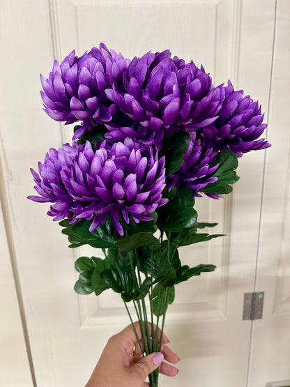 22 Inch Purple Ball Mum Bush