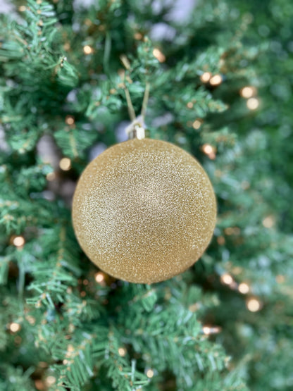 6 Inch Gold Glittered Ball Ornament