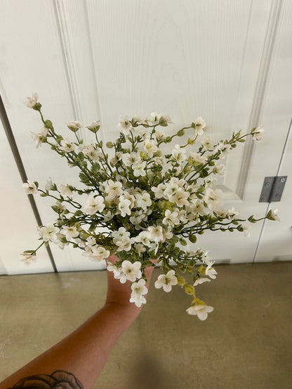 19.5 Inch Cream Wax Flower Bush