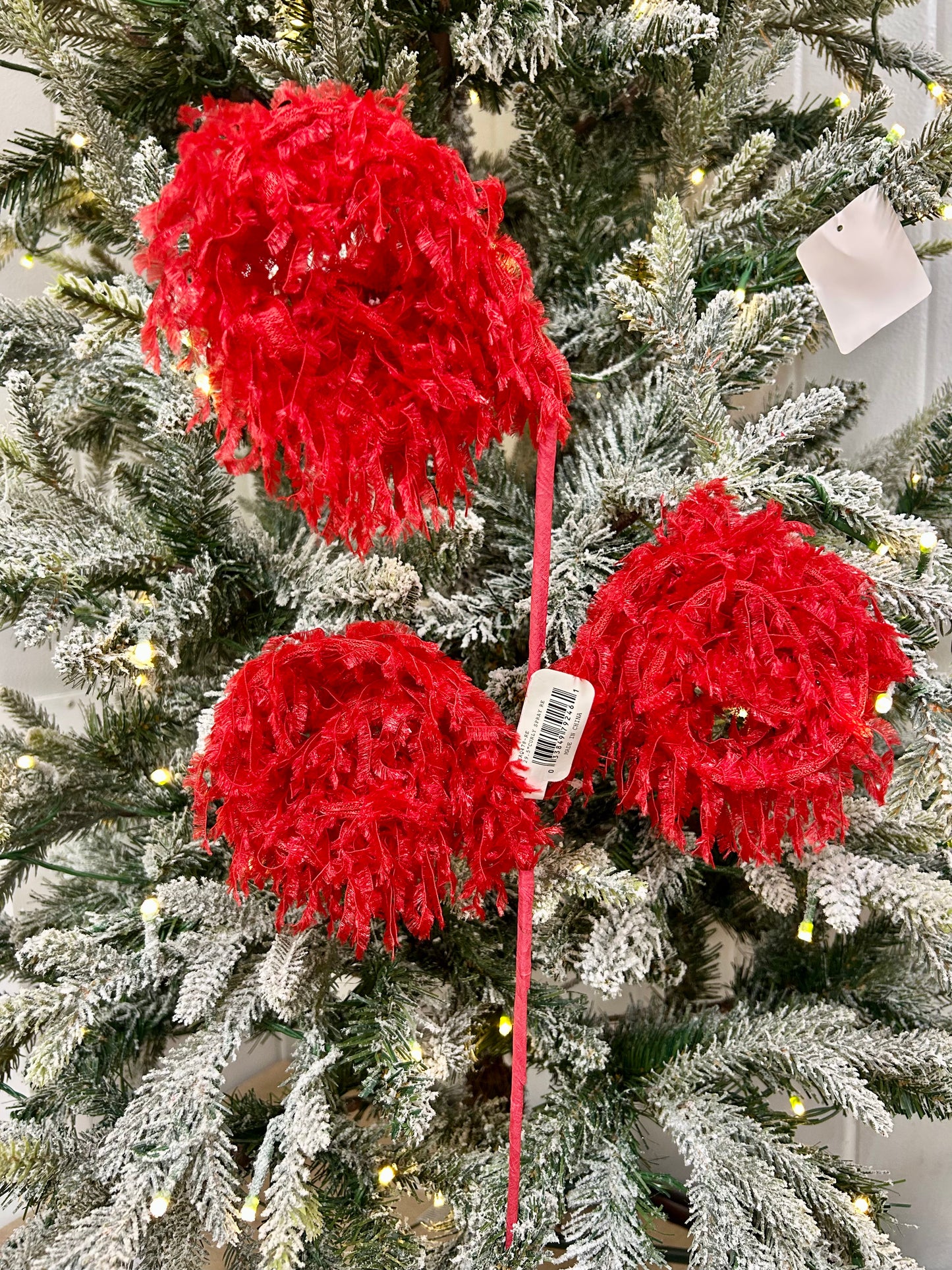 29.5 Inch Red Curly Spray