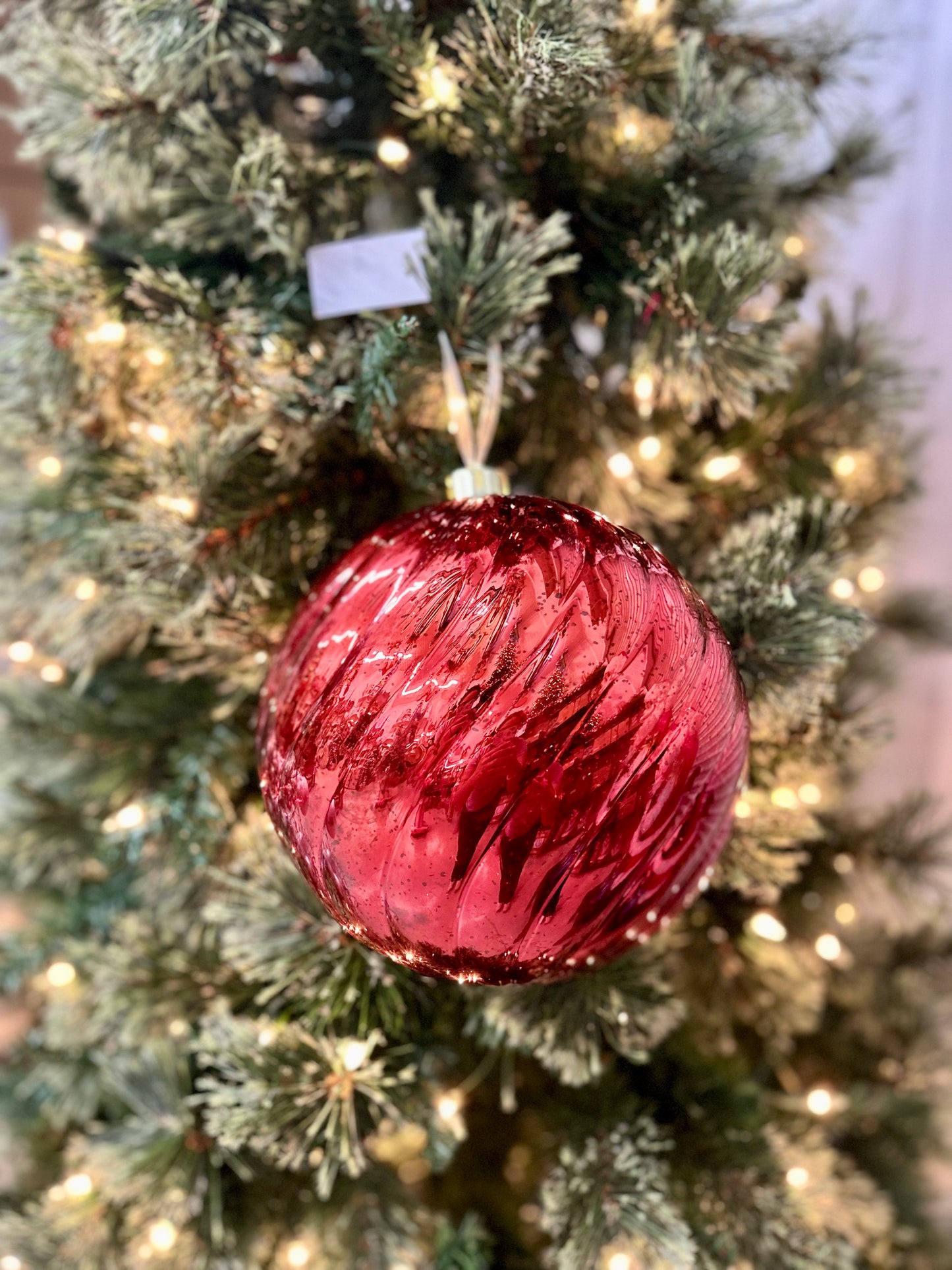8 Inch Ball Ornament Red