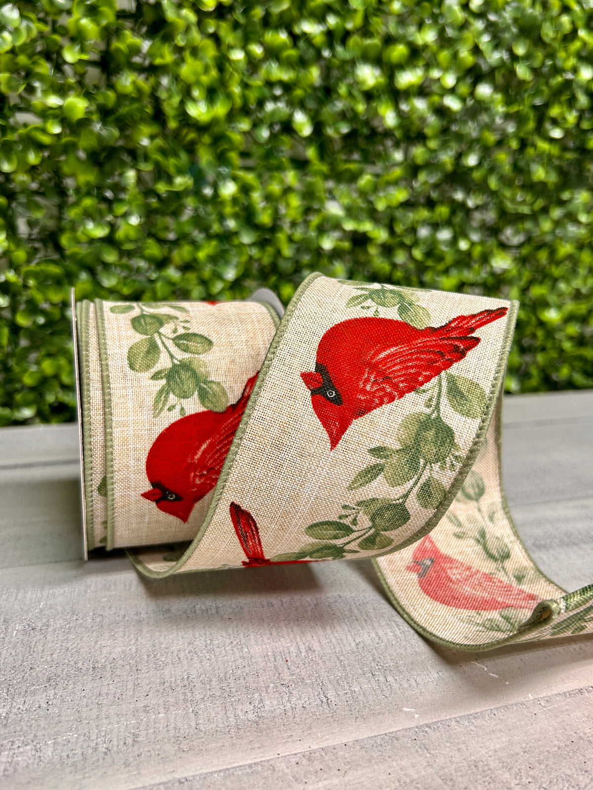 2.5 Inch By 10 Yard Cardinal With Eucalyptus Ribbon