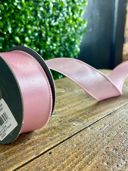 1.5 Inch By 10 Yard Baby Pink Satin Value Wired Ribbon