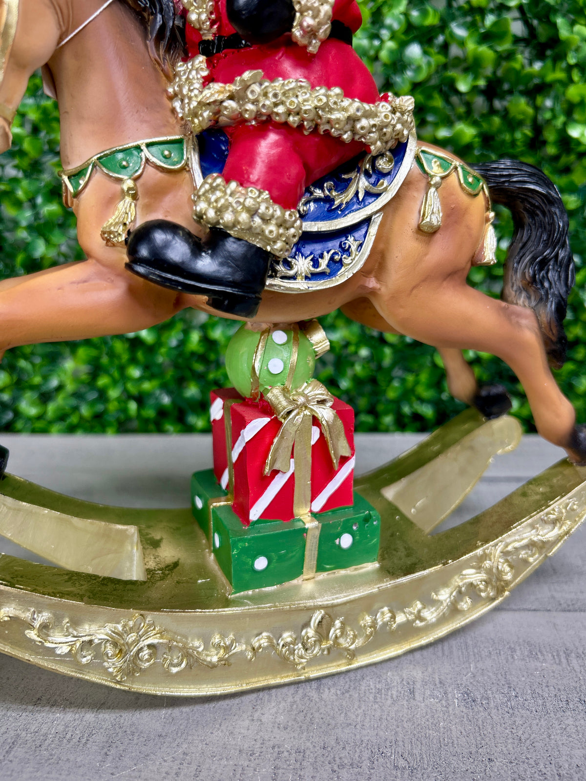 11 Inch Resin Holiday Santa Riding On Deer And Horse Two Styles