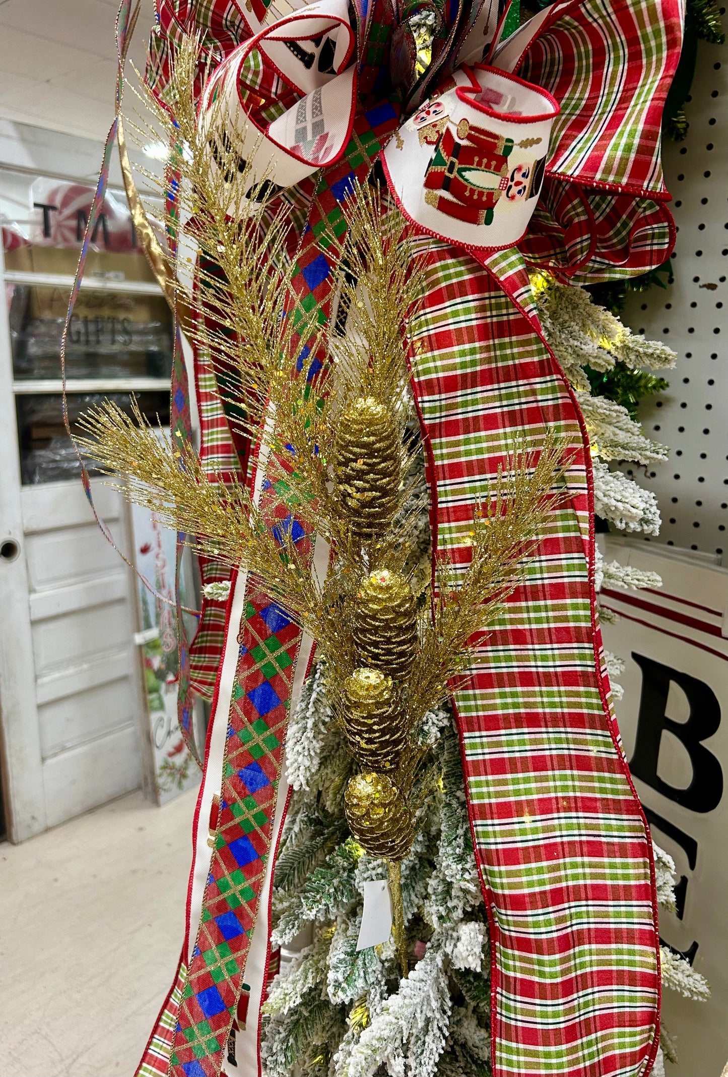 33 Inch Gold Glitter Pinecone Spray