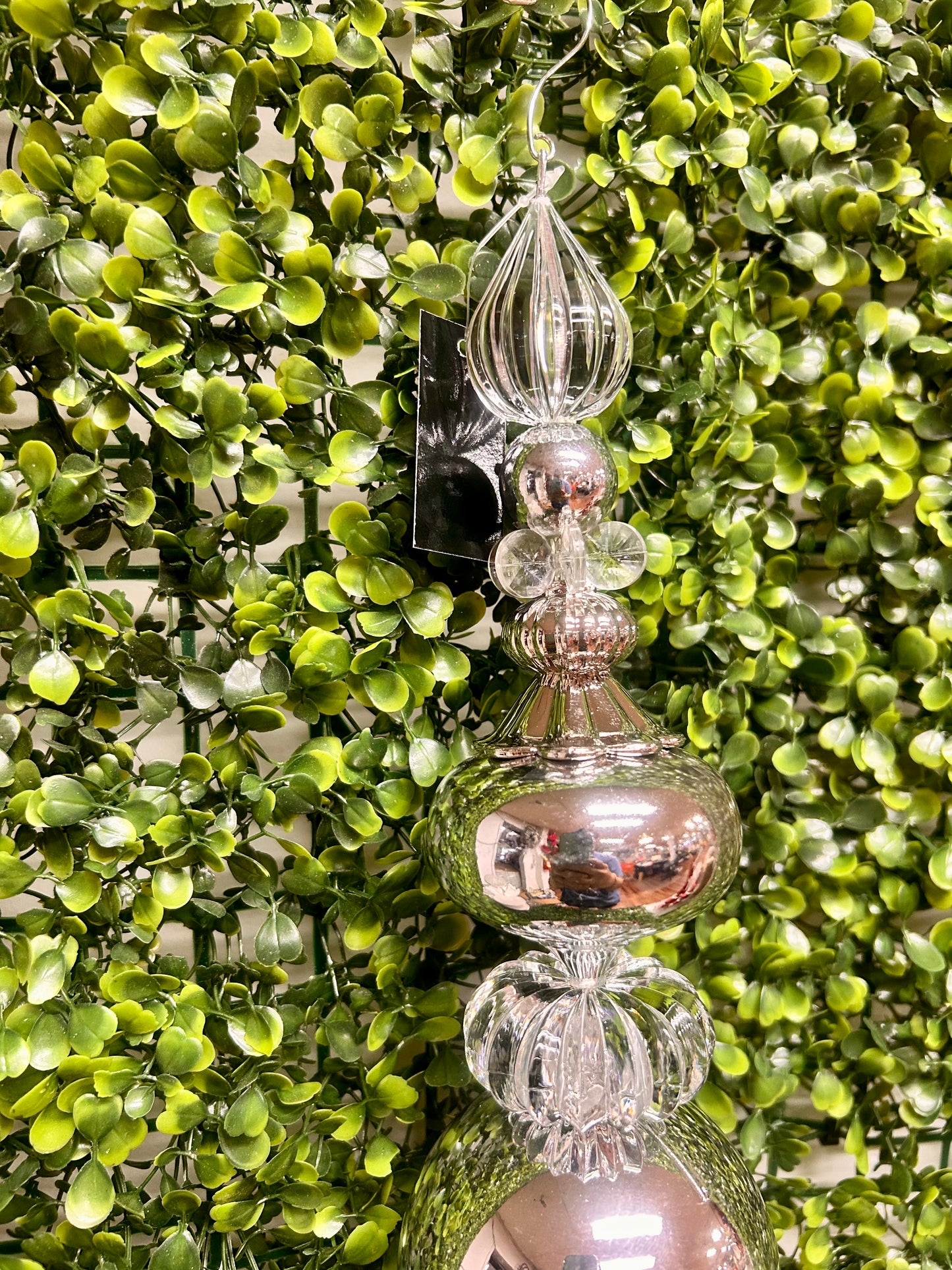 18 Inch Silver Finial Ornament