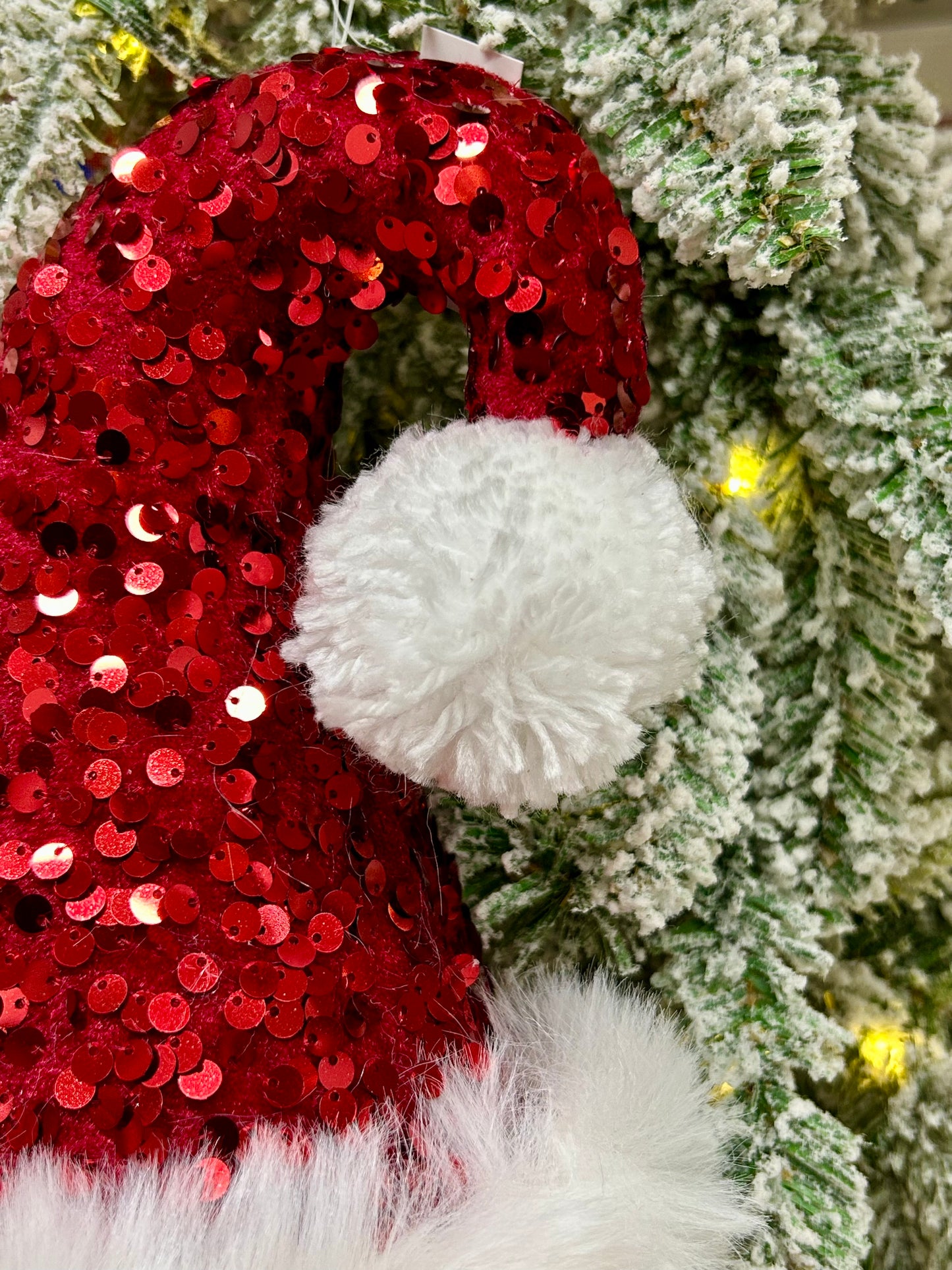 8.5 Inch Sequin Santa Hat Ornament