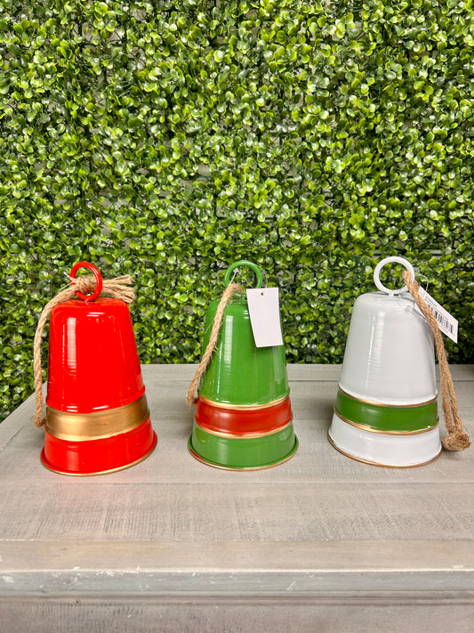 Metal Striped Bell Three Assorted