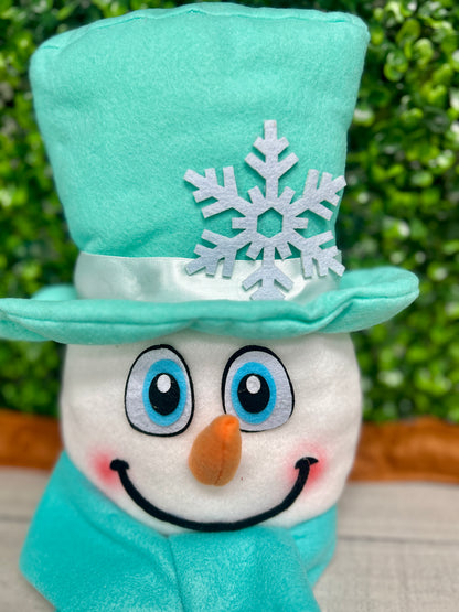 3 Piece 17 Inch Ice Blue Snowman Decor Kit