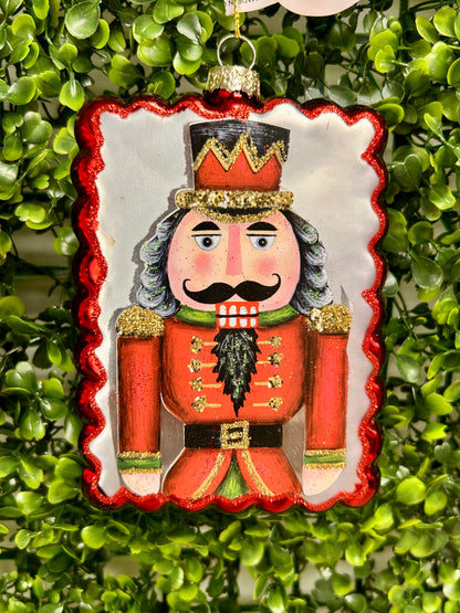 5 Inch Flat Nutcracker Glass Ornament Two Styles