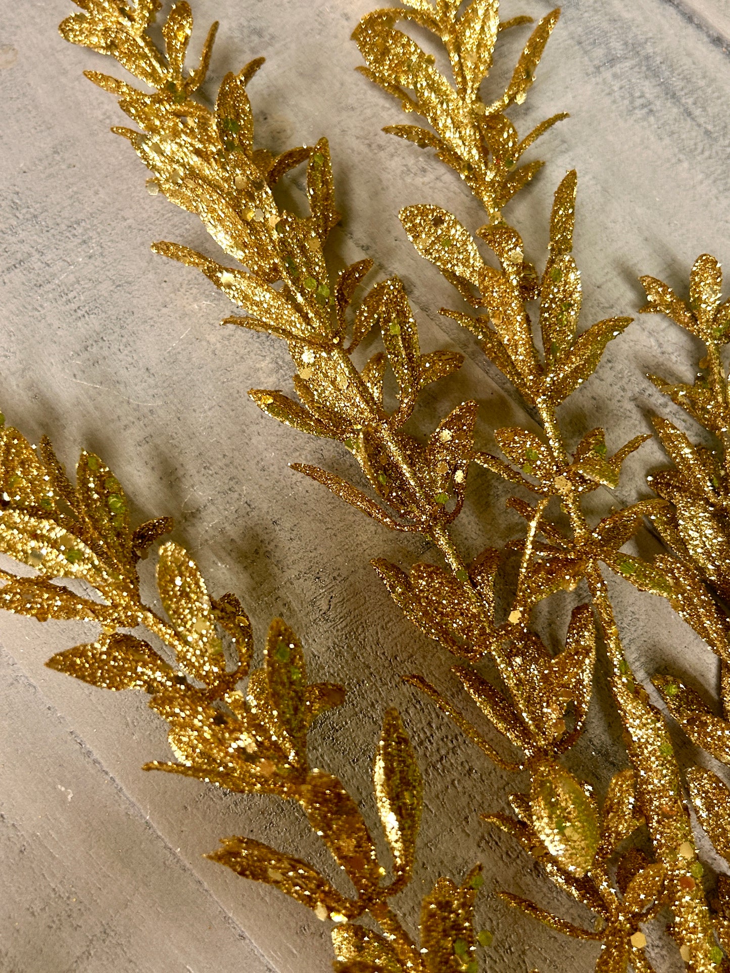 28.5 Inch Gold Glittered Rosemary Spray