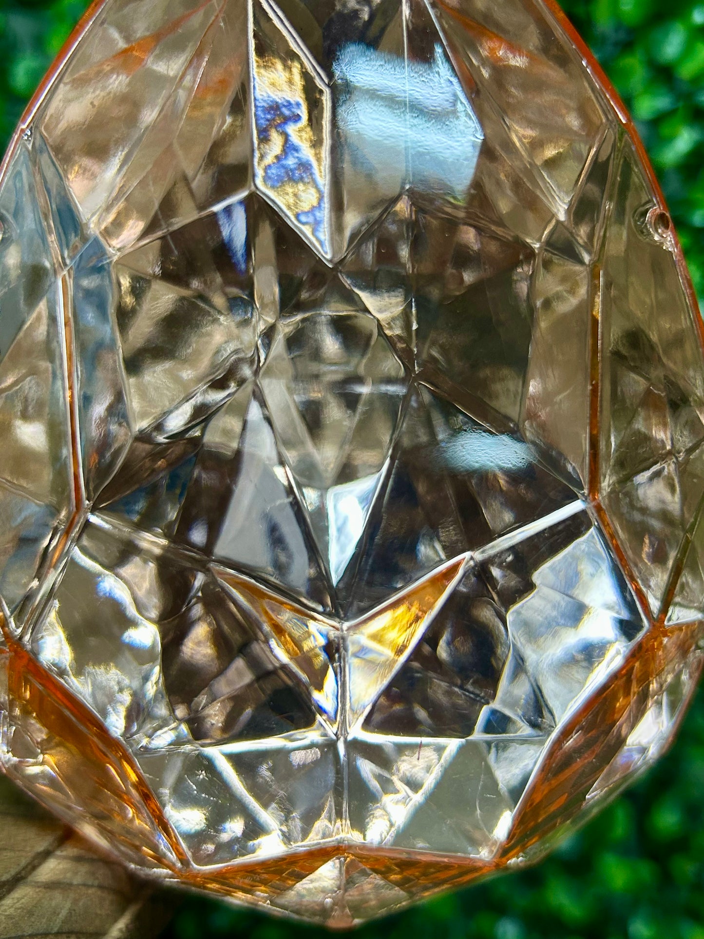6 Inch Rose Gold Acrylic Rain Drop Diamond Ornament
