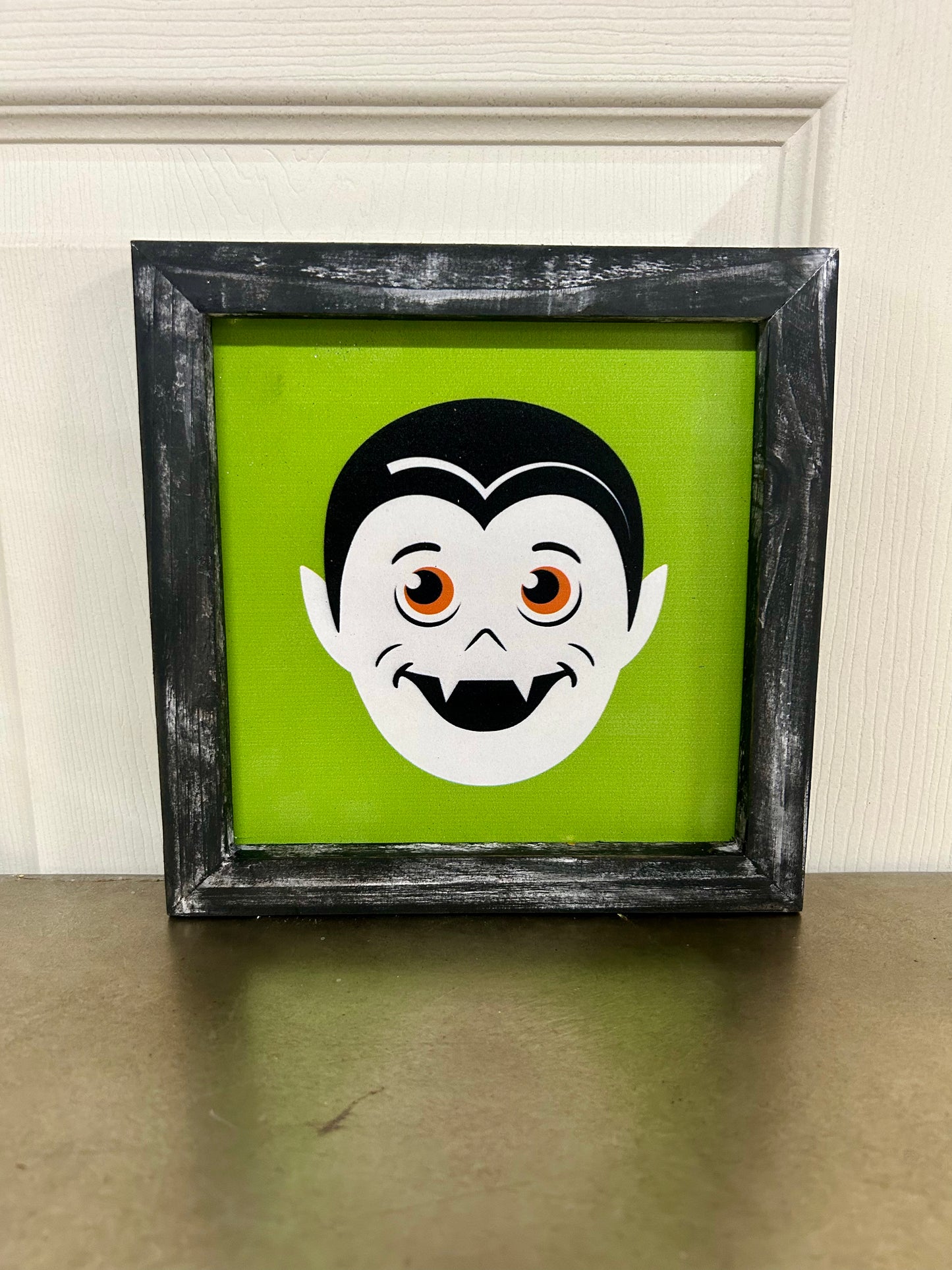 8 Inch Square Wood Halloween Sign Three Styles