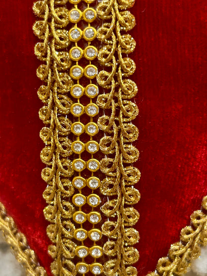 7 Inch Red Velvet Heart Ornament