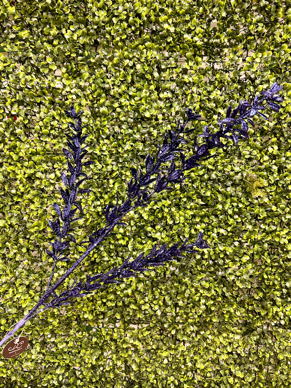 28.5 Inch Dark Blue Glittered Rosemary Spray