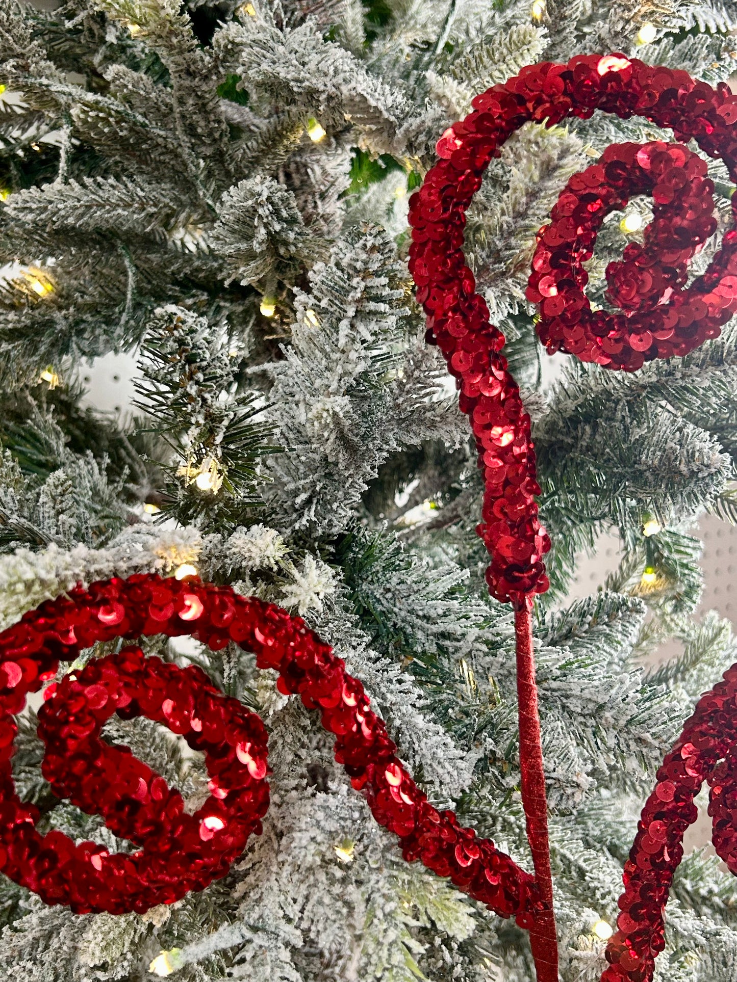 27 Inch Red Sequin Coil Spray