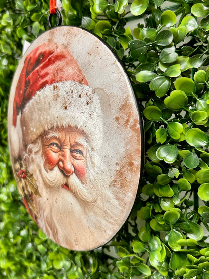 6.1 Inch Metal Holiday Santa Design Ornament