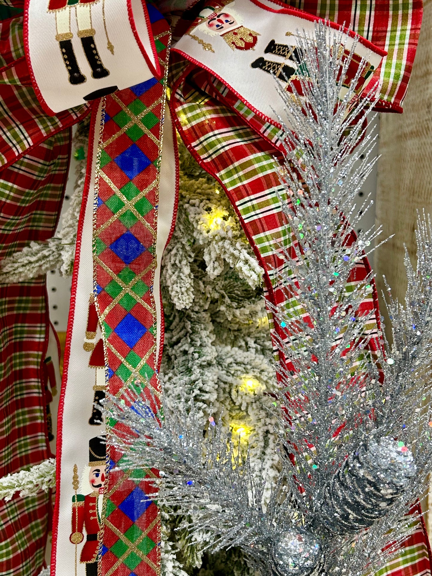 33 Inch Silver Glitter Pinecone Spray