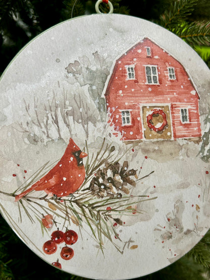 8 Inch Metal Holiday Design Ornament Three Styles