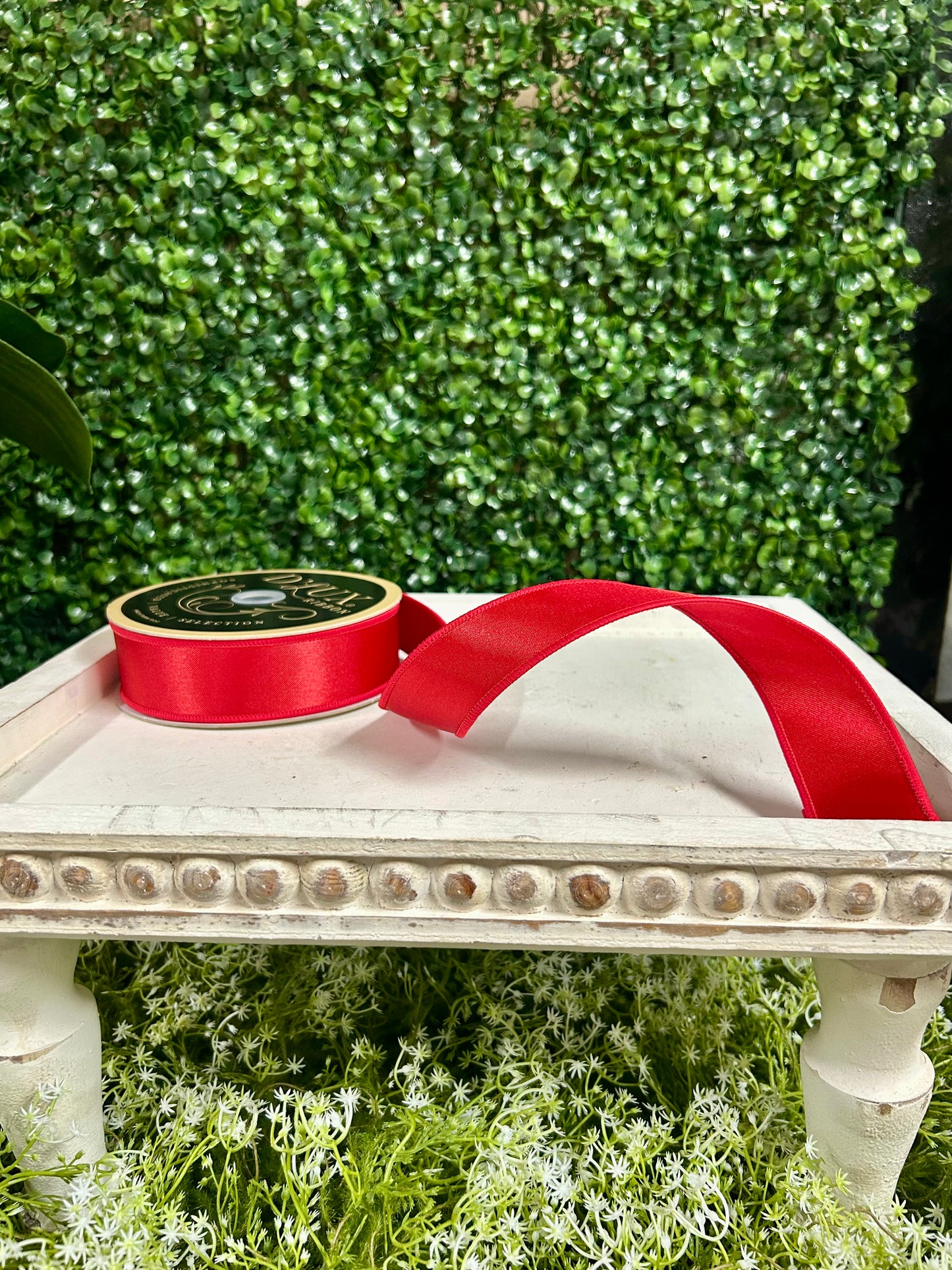 1.5 Inch By 10 Yard Red Satin Fused Ribbon