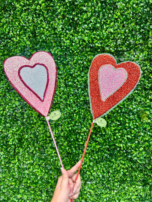 24 Inch Red And Pink Glitter Heart Spray Two Styles