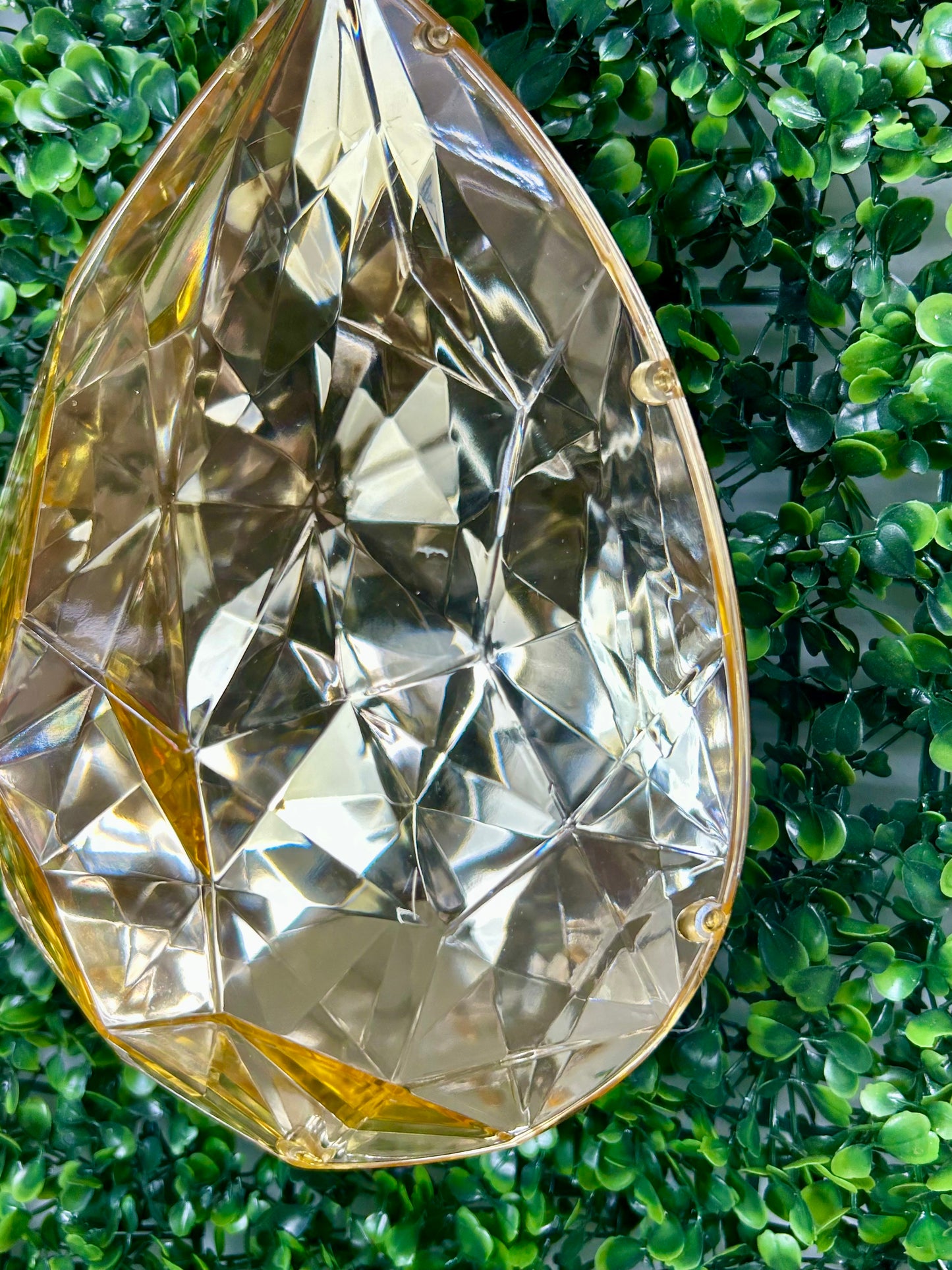 9 Inch Gold Acrylic Rain Drop Diamond Ornament
