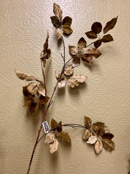 50 Inch Moss Green Velvet Scheffler Leaf Spray