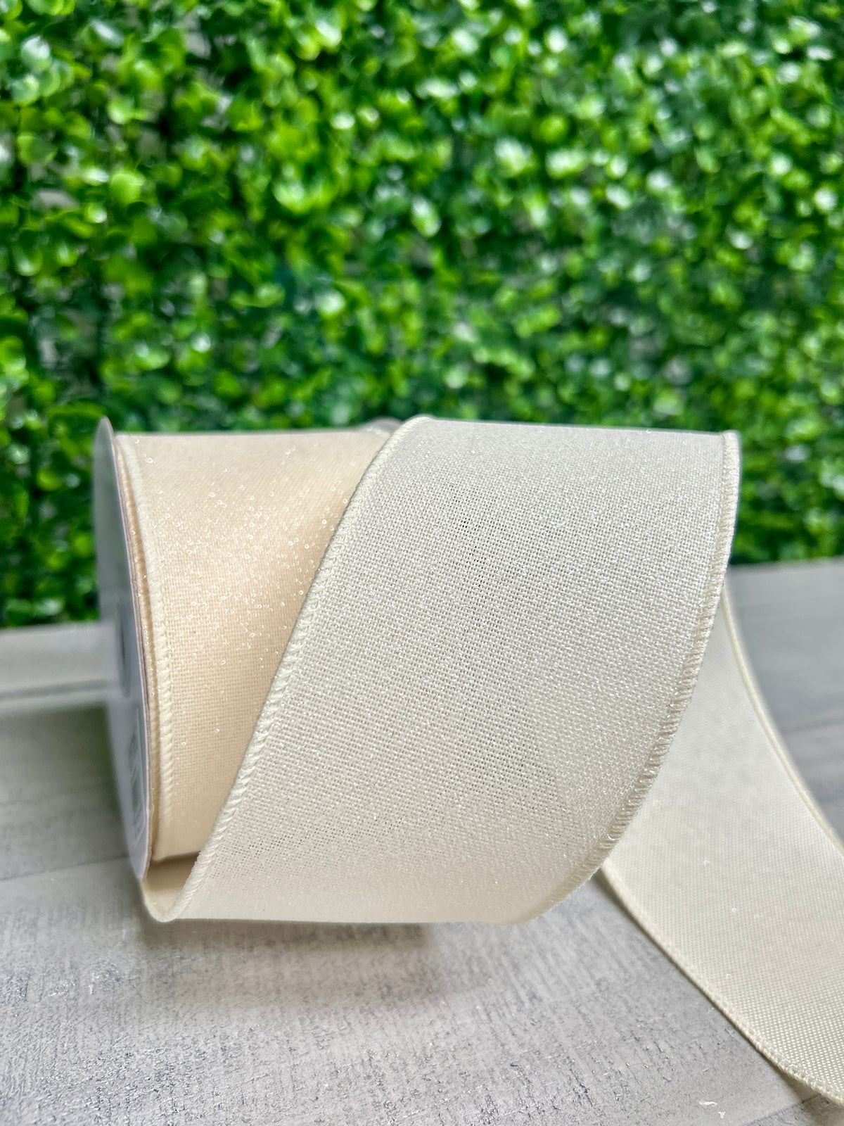 2.5 Inch By 10 Yard Dark Cream Crystal Shine Ribbon