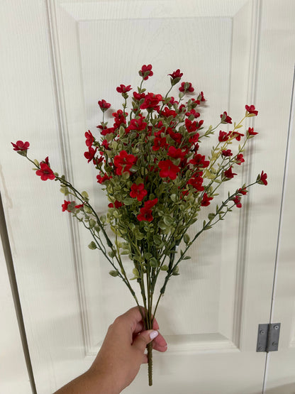 19.5 Inch Red Wax Flower Bush