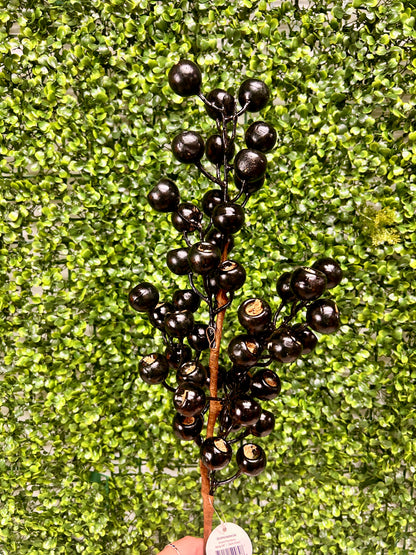 24 Inch Dark Green Grand Pod Berry Spray