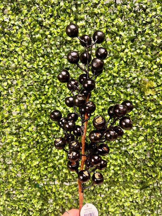 24 Inch Dark Green Grand Pod Berry Spray
