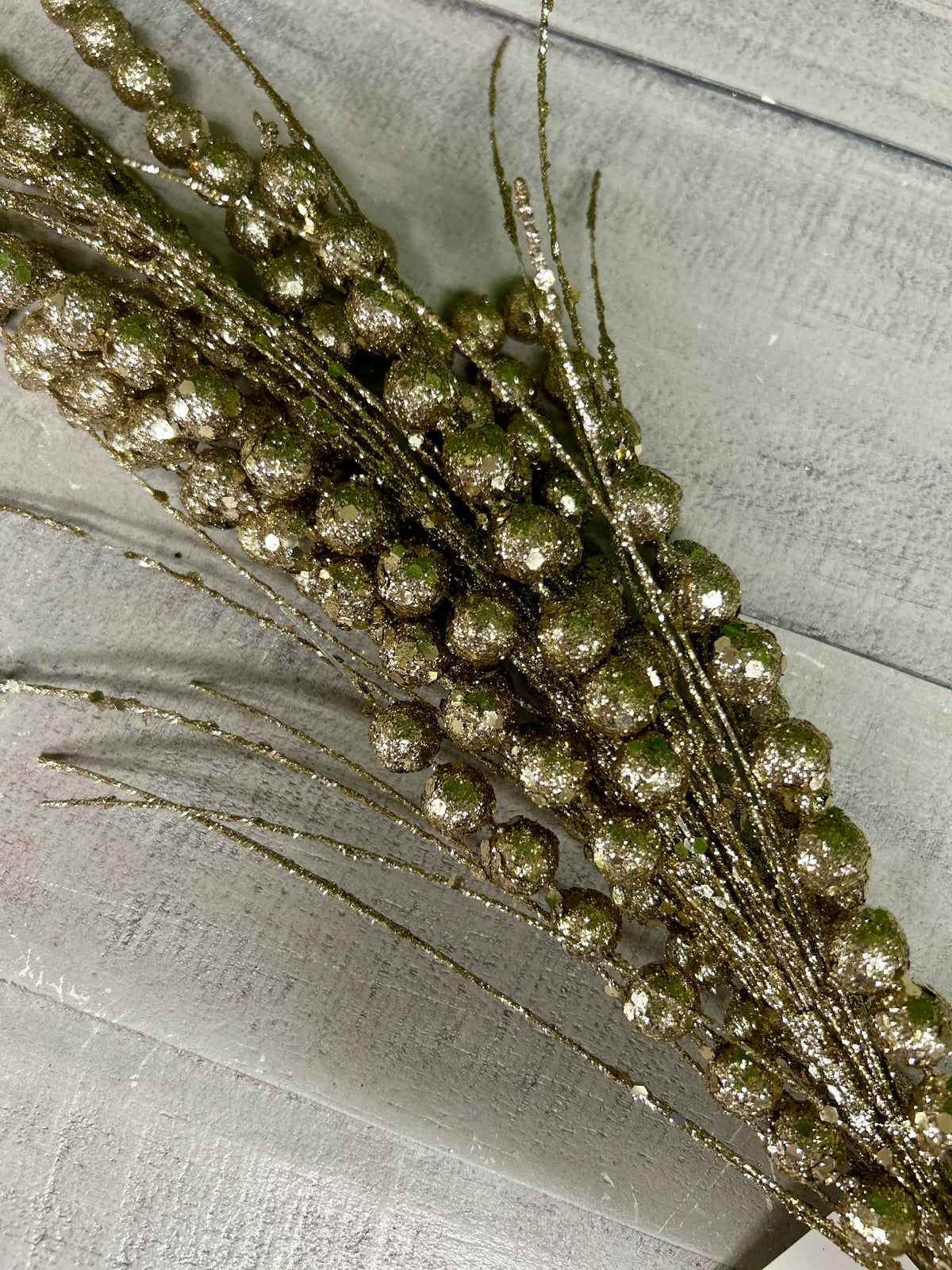 28 Inch Champagne Glitter Berry Spray