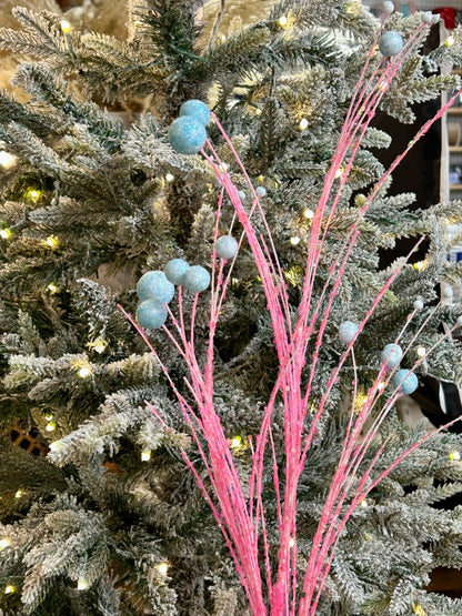 35 Inch Pink And Blue Wildly Perfect Twig Ball Spray