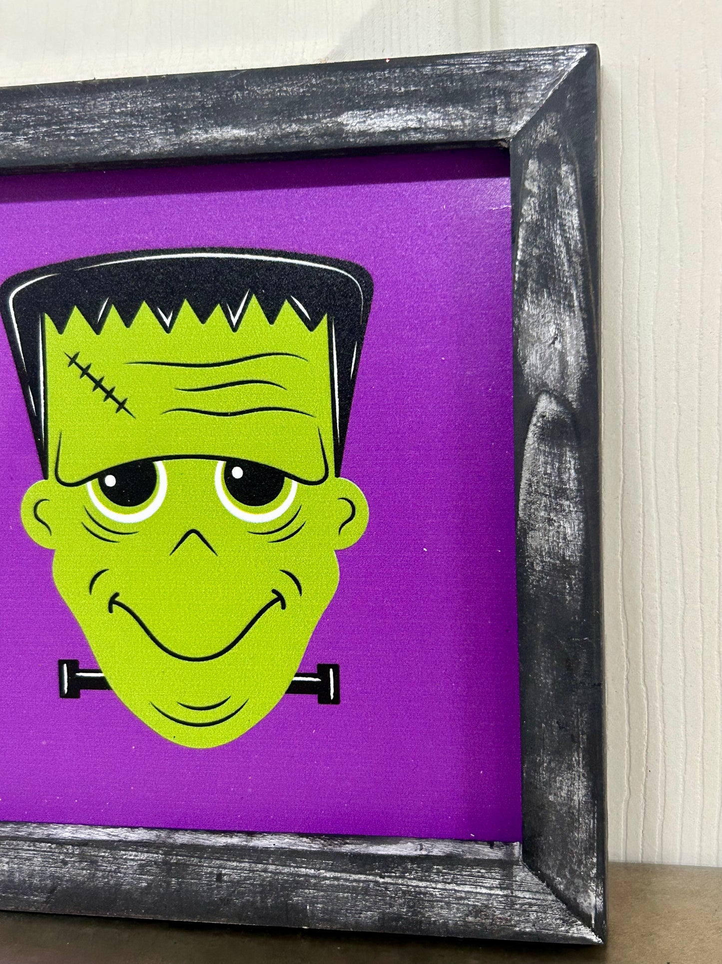 8 Inch Square Wood Halloween Sign Three Styles