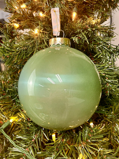 6 Inch Sage Green Lacquer Ornament Ball
