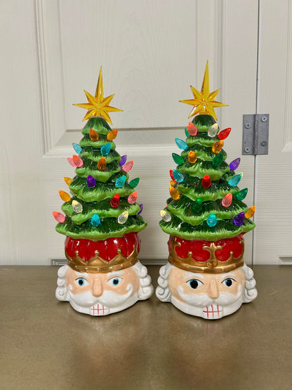 11.5 Inch Light Up Nutcracker Head Decor Two Styles