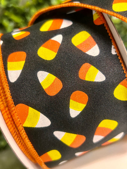 2.5 Inch By 10 Yard Mini Candy Corn Ribbon