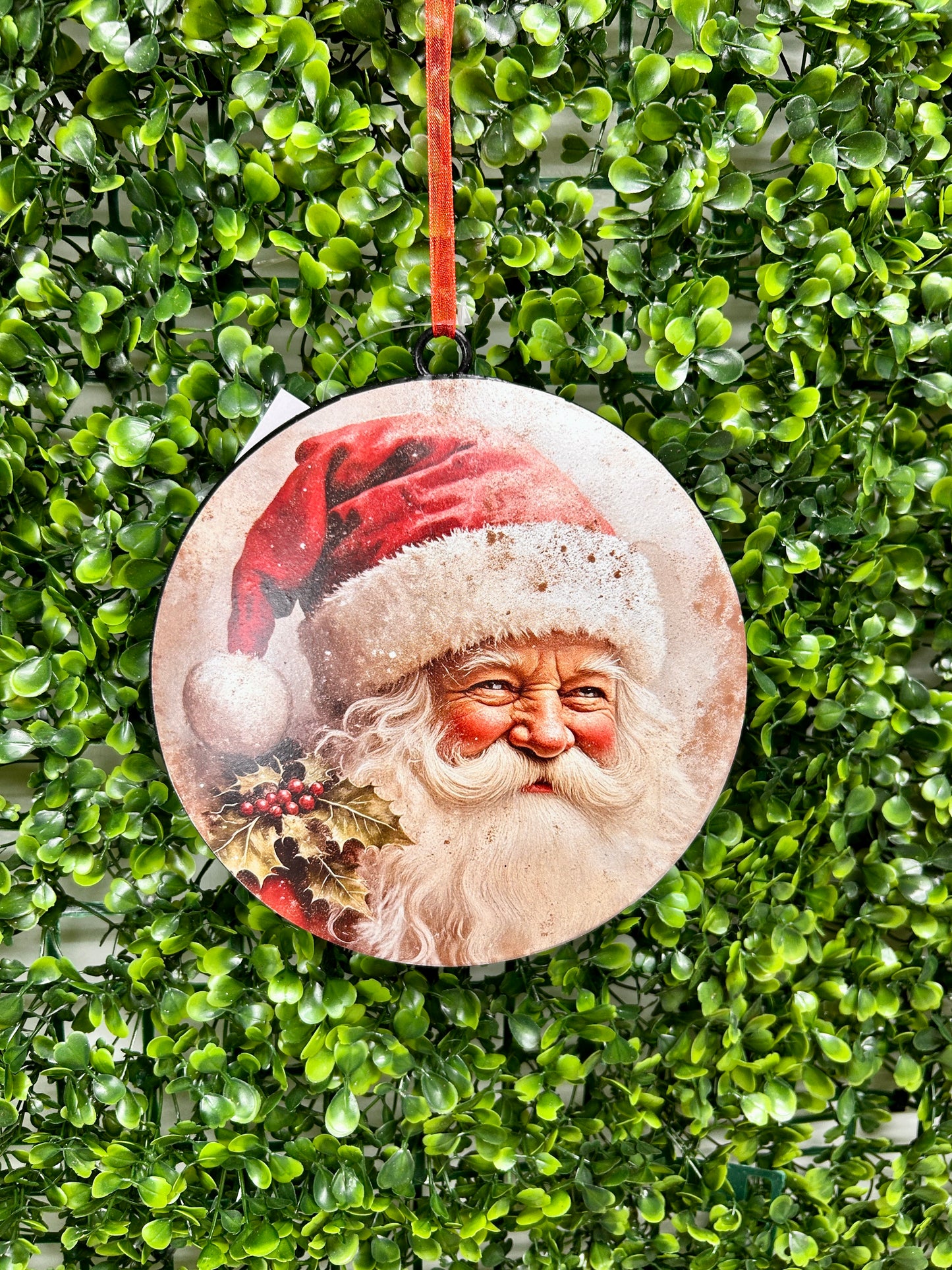 6.1 Inch Metal Holiday Santa Design Ornament