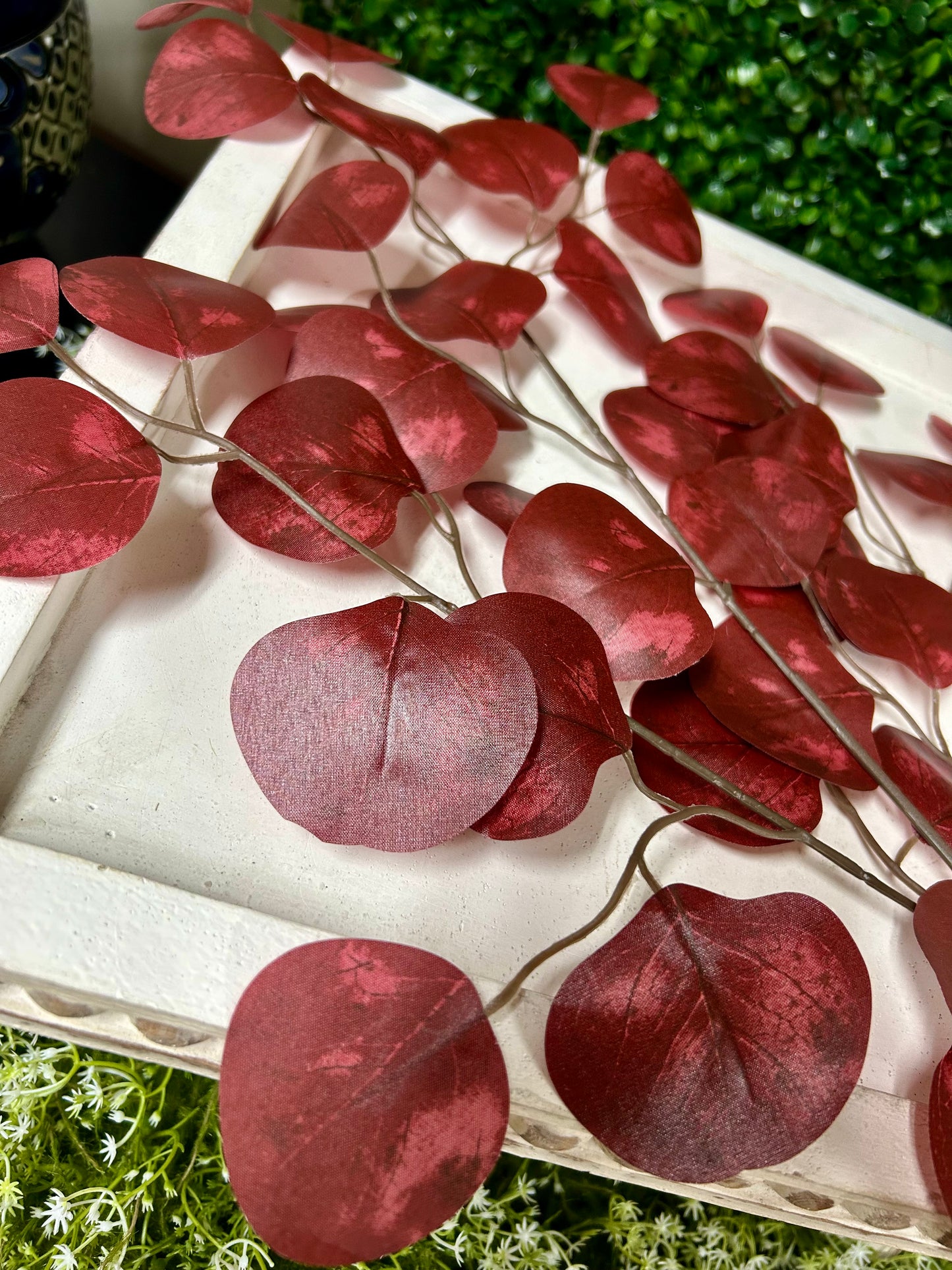 27 Inch Burgundy Apple Leaf Spray